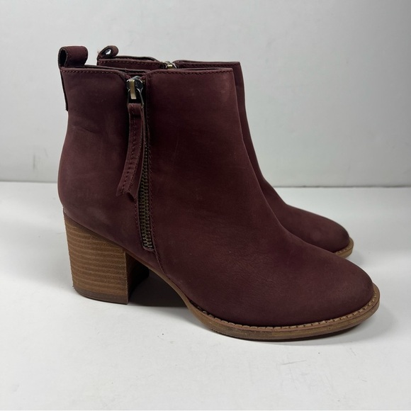 Blondo Nova Waterproof Bootie Maroon Nubuck Leather B6207 Womens Size 7.5 - Picture 4 of 11